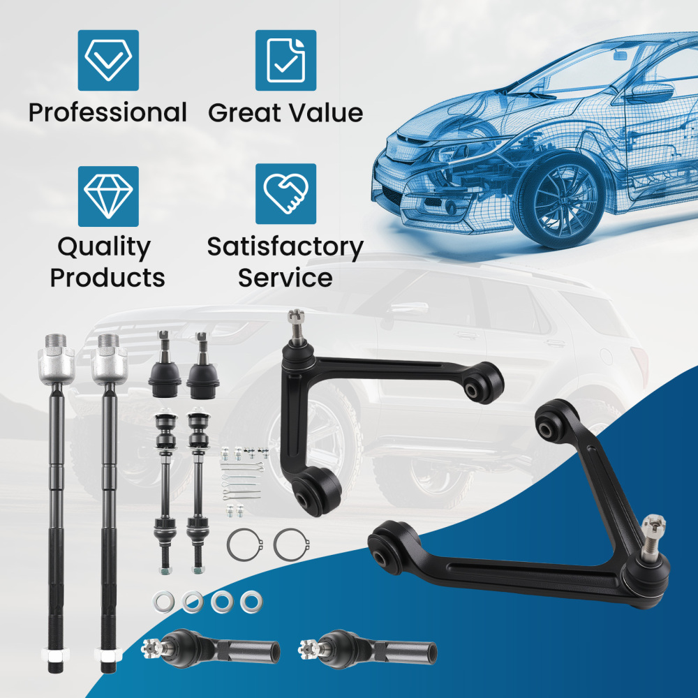 10x Front Control Arm Kit compatible for Dodge Ram 1500 RWD 2002 2003 2004 2005 K7424 K7411