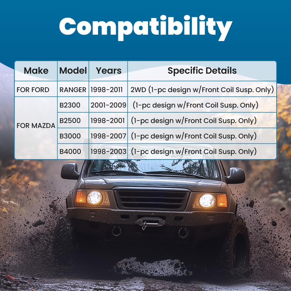 maXpeedingrods 12Pcs Front Suspension Kit Compatible for Ford Ranger 1998-2011 2WD, for Mazda B2300 B2500 B3000 B4000