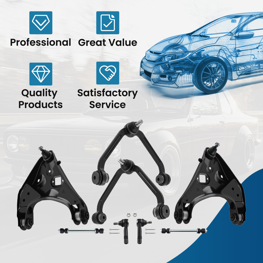 8PC Control Arm +Ball JointSwaybar Tie Rod compatible for Ford Explorer compatible for Ranger 1998-2011