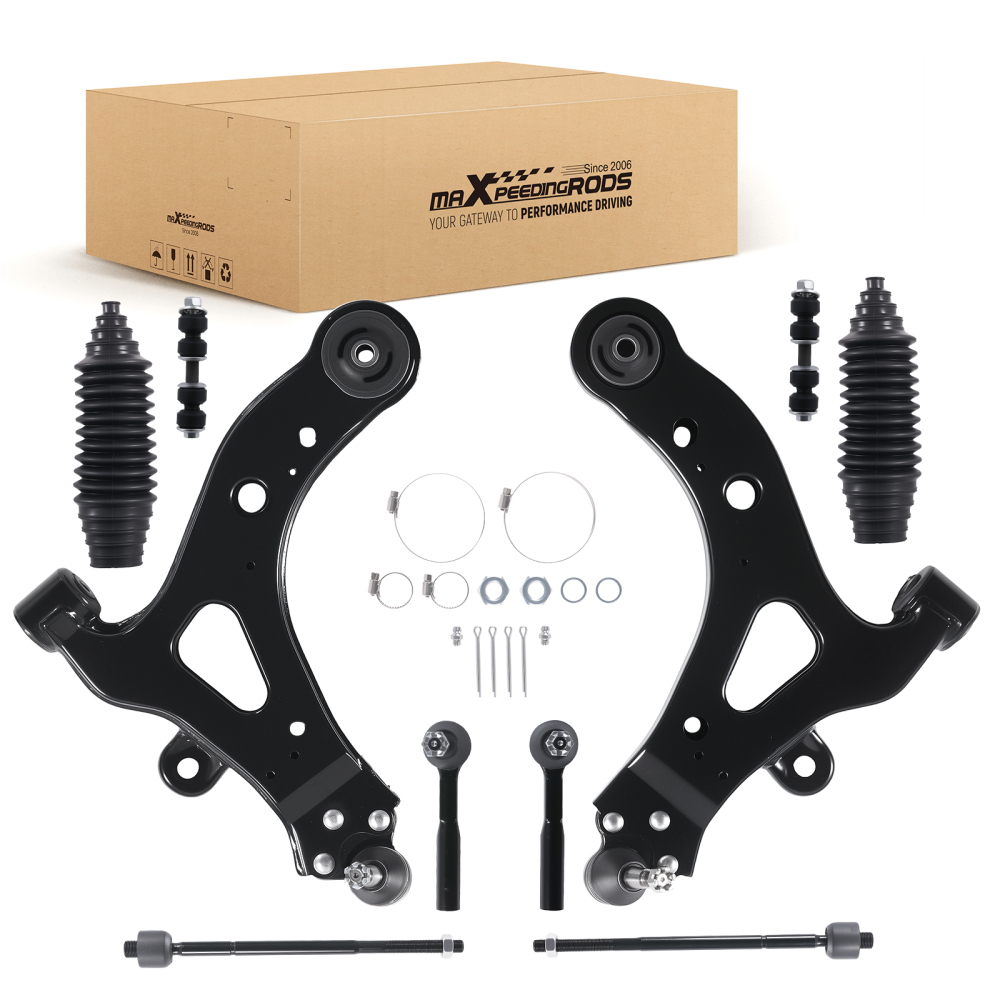 Front Lower Control Arms Tie Rods Kit For 2001-05 compatible for Pontiac Aztek 2005-06 Montana