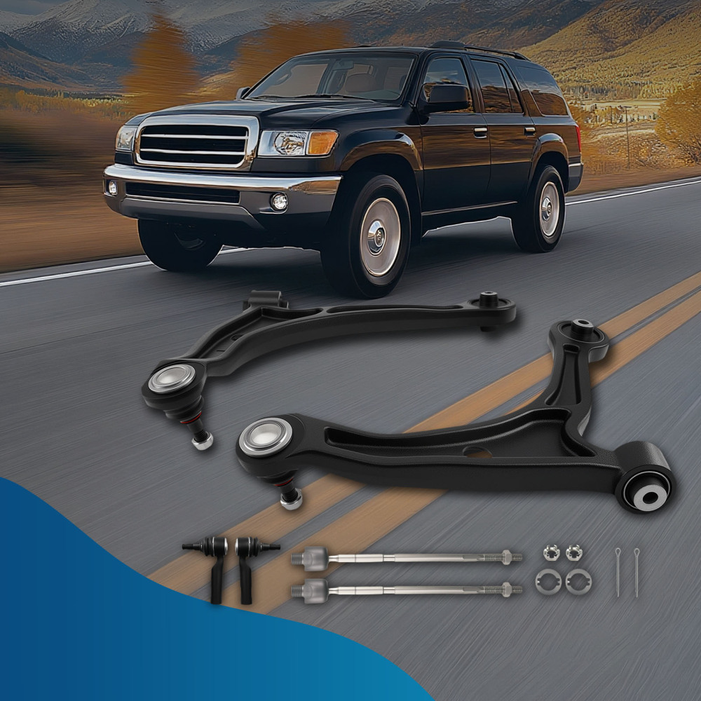 6x Front Lower Control Arms Tie Rods Kit compatible for Honda Ridgeline 2006 2007-2014 3.5L