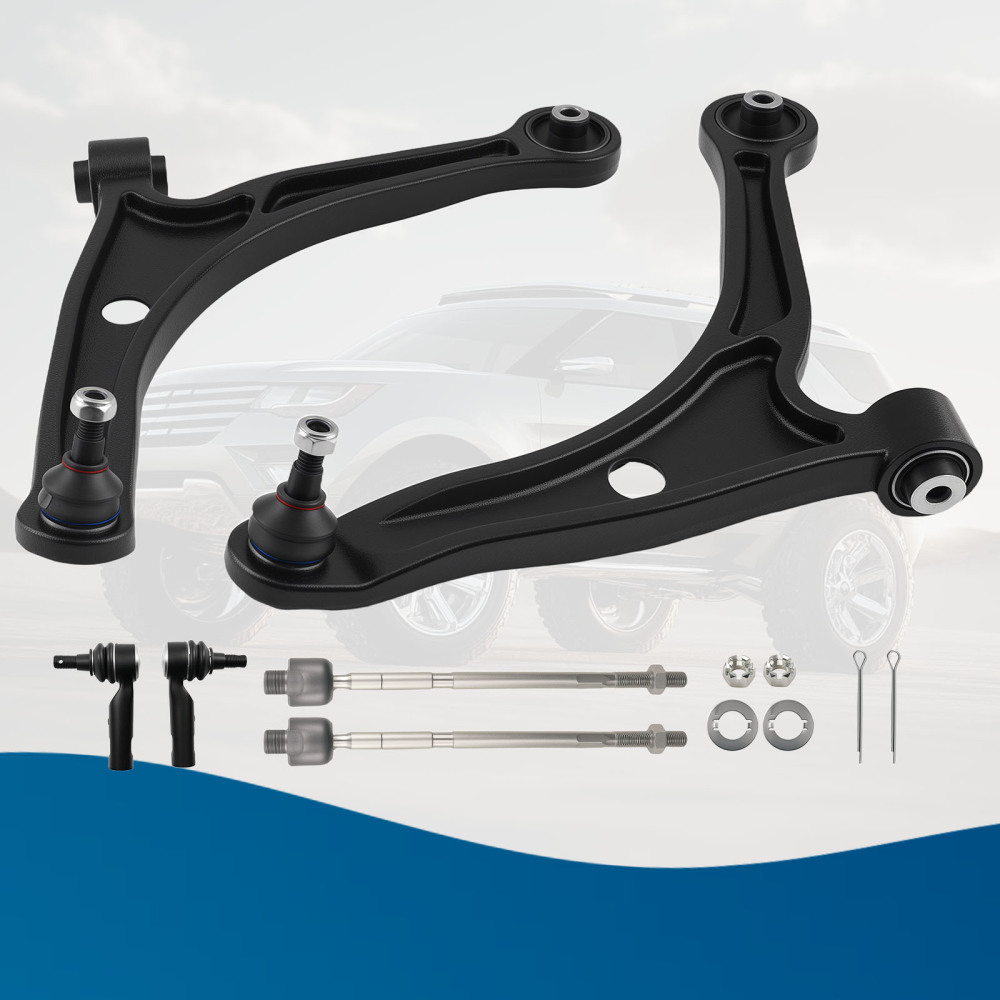 6x Front Lower Control Arms Tie Rods Kit compatible for Honda Ridgeline 2006 2007-2014 3.5L