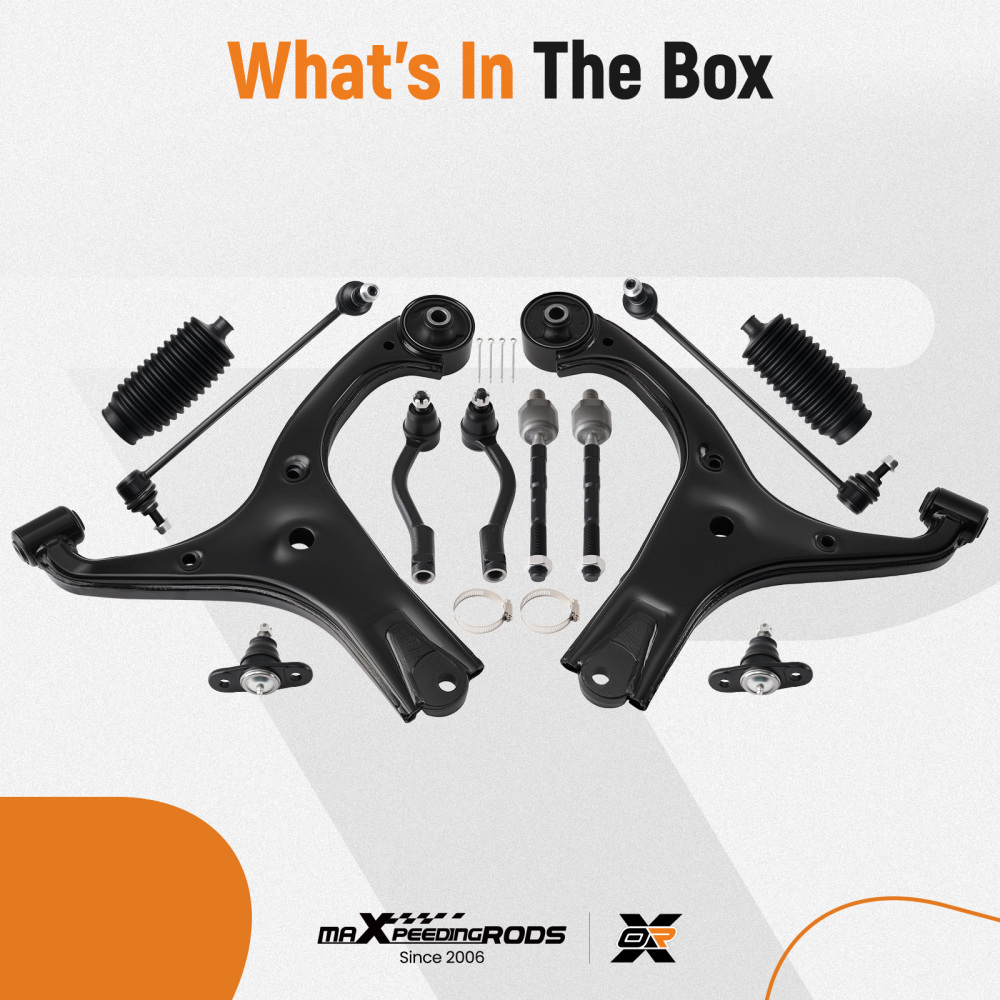 12pc Front Lower Control Arm Ball Joint Kit compatible for KIA RIO RIO5 2006-2011 EV800352