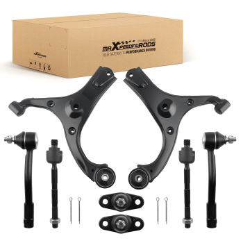 8pc Front Lower Control Arm Ball Joint Tie Rod compatible for Kia Rio Rio5 2006-2010 2011