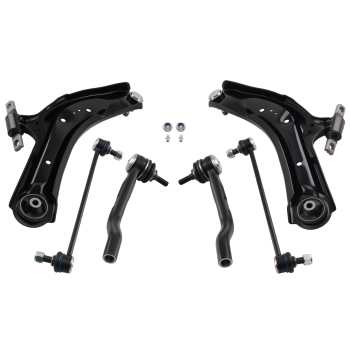 Front Lower Control Arms w/Ball Joint + Sway Bars + Outer Tie Rods Replacement Compatible for Nissan Rogue Sport - 6pc Set 2014-2019