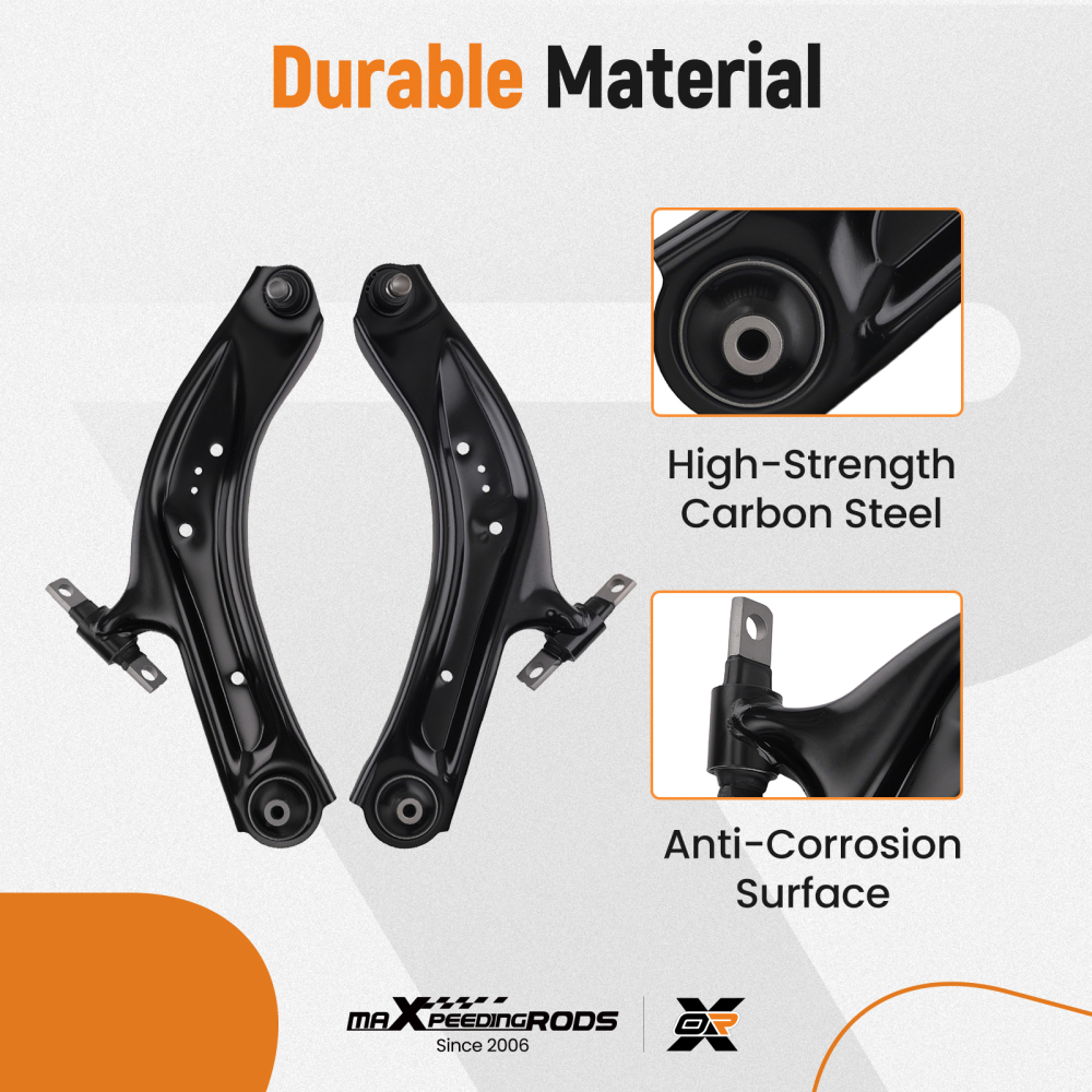 Front Lower Control Arms w/Ball Joint + Sway Bars + Outer Tie Rods Replacement Compatible for Nissan Rogue Sport - 6pc Set 2014-2019