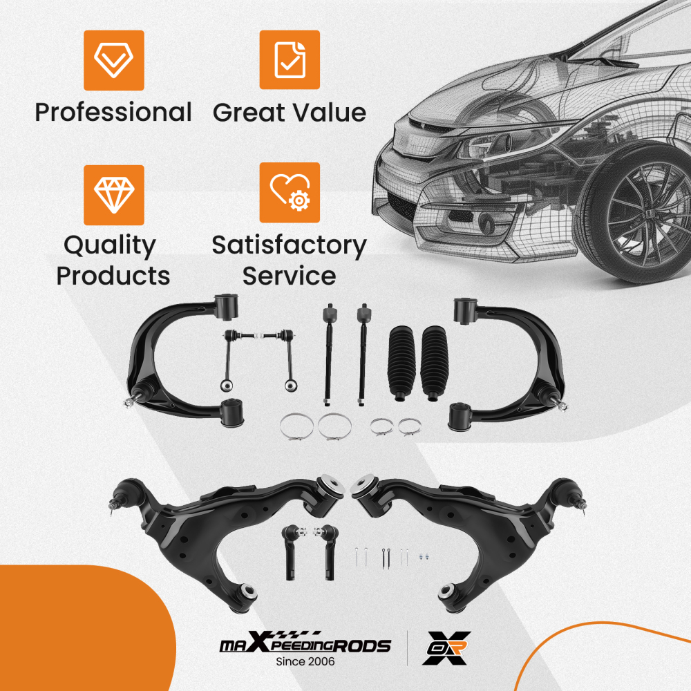 Front Control Arm Ball Joint Tie Rod End and Sway Bar Link Steering Rack Kit Compatible for Toyota Tacoma 2005-2015