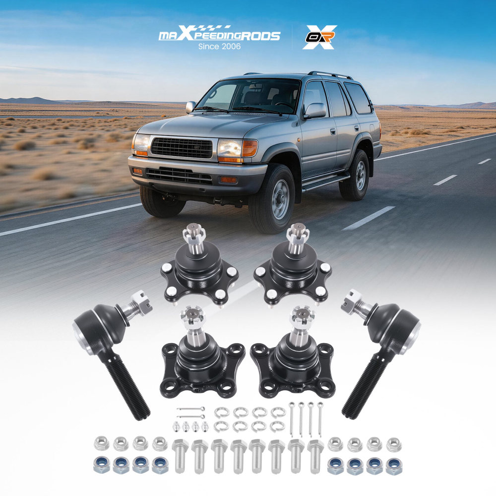 6pc Front Upper Lower Ball Joint Tie Rod compatible for 4Runner 1989-1995 Pickup T100 93-98