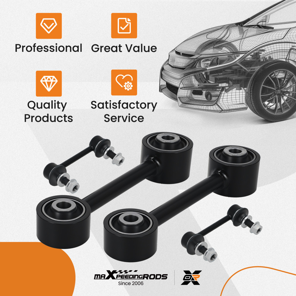 4x Rear Lower Forward Control Arm Stabilizer Sway Bar Links compatible for Highlander 14-19