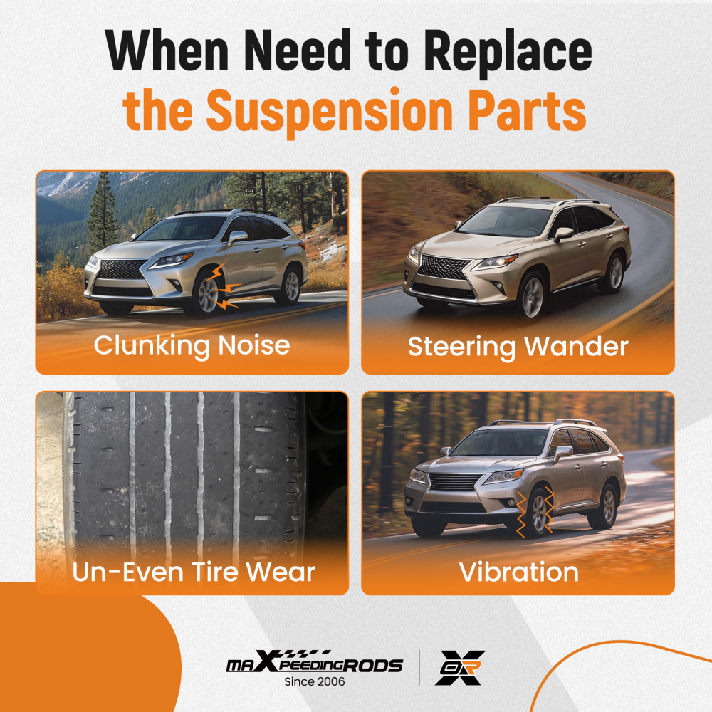 4x Rear Lower Forward Control Arm Stabilizer Sway Bar Links compatible for Highlander 14-19