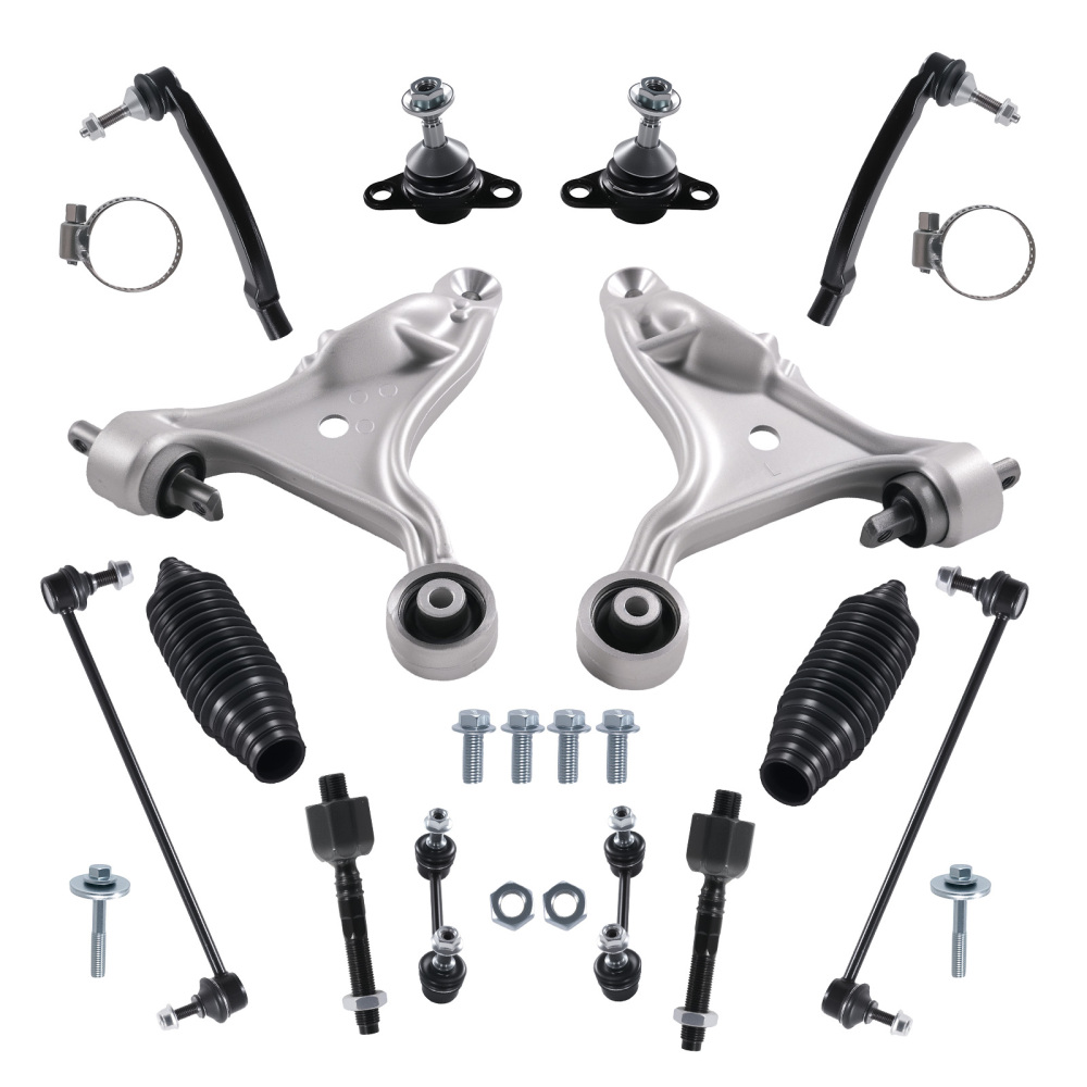 14PC Front Lower Control Arm Ball Joint Stabilizer Link compatible for VOLVO S80 2001-2006