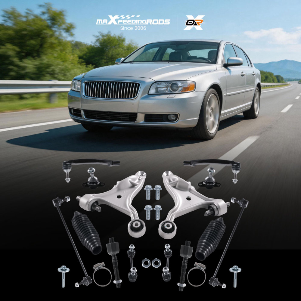 14PC Front Lower Control Arm Ball Joint Stabilizer Link compatible for VOLVO S80 2001-2006