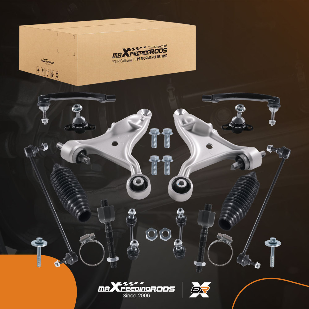 14PC Front Lower Control Arm Ball Joint Stabilizer Link compatible for VOLVO S80 2001-2006