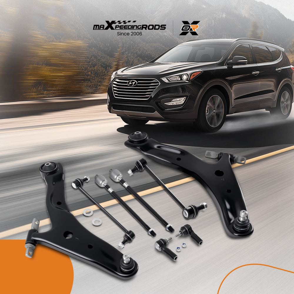 8 Pcs Front Lower Control Arm Stabilizer Bar Link compatible for Hyundai SANTA FE 2001-2006