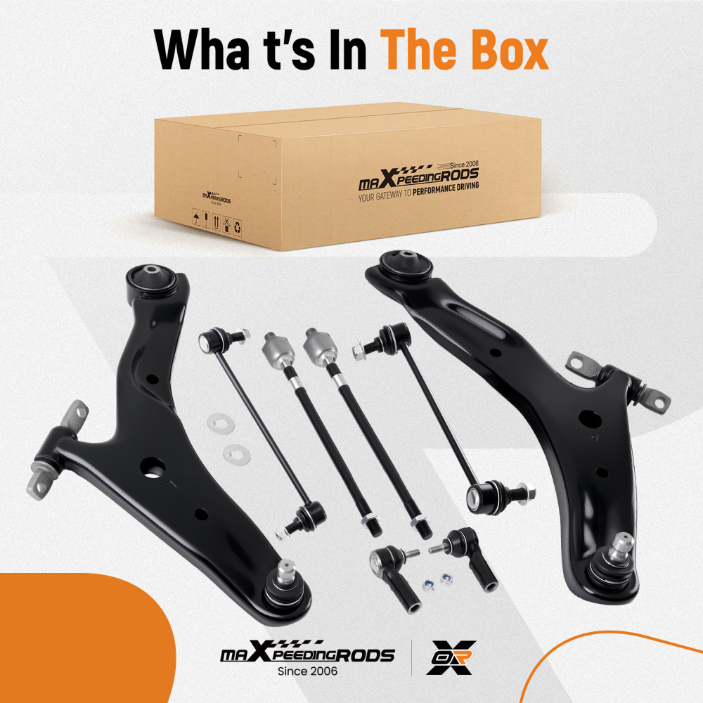 8 Pcs Front Lower Control Arm Stabilizer Bar Link compatible for Hyundai SANTA FE 2001-2006