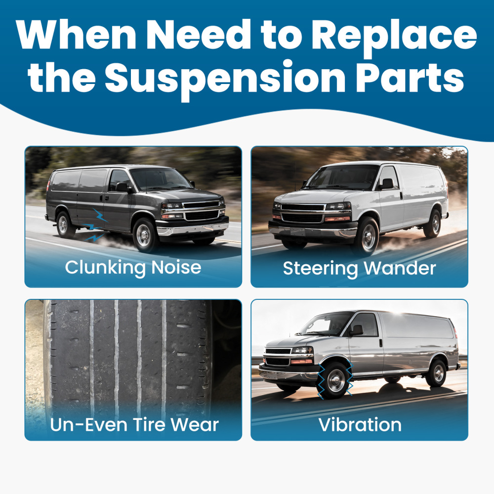 Front Upper Control Arm w/Ball Joint Tie Rod Kit compatible for Chevy Express 1500 2003 -14