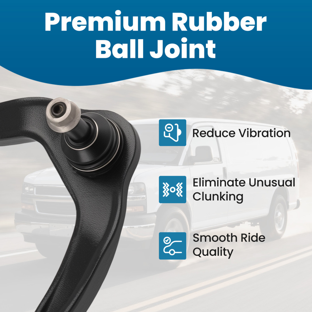 Front Upper Control Arm w/Ball Joint Tie Rod Kit compatible for Chevy Express 1500 2003 -14