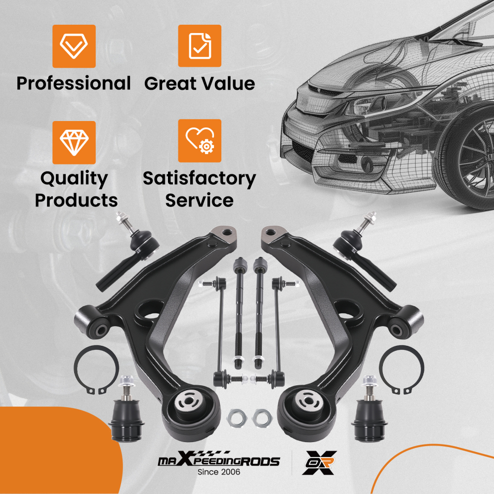 maXpeedingrods 10Pcs Front Lower Control Arm Kit Compatible For Chrysler 200 2011-2014