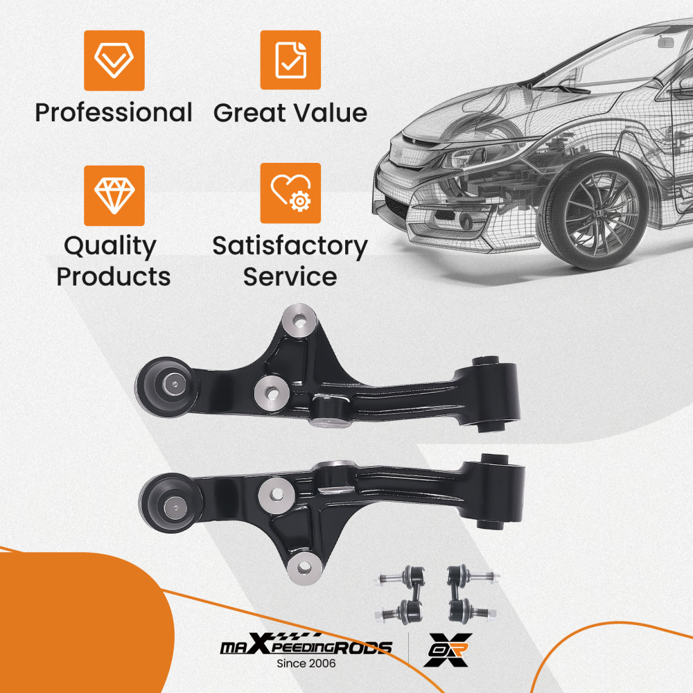 Front Lower Control Arms w/ Ball Joint Sway Bar Links for 2002 - 2005 compatible for Kia Sedona
