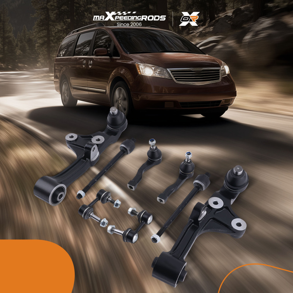 8pc Front Lower Control Arm Ball Joint Tie Rod End Kit compatible for KIA SEDONA 2002-2005