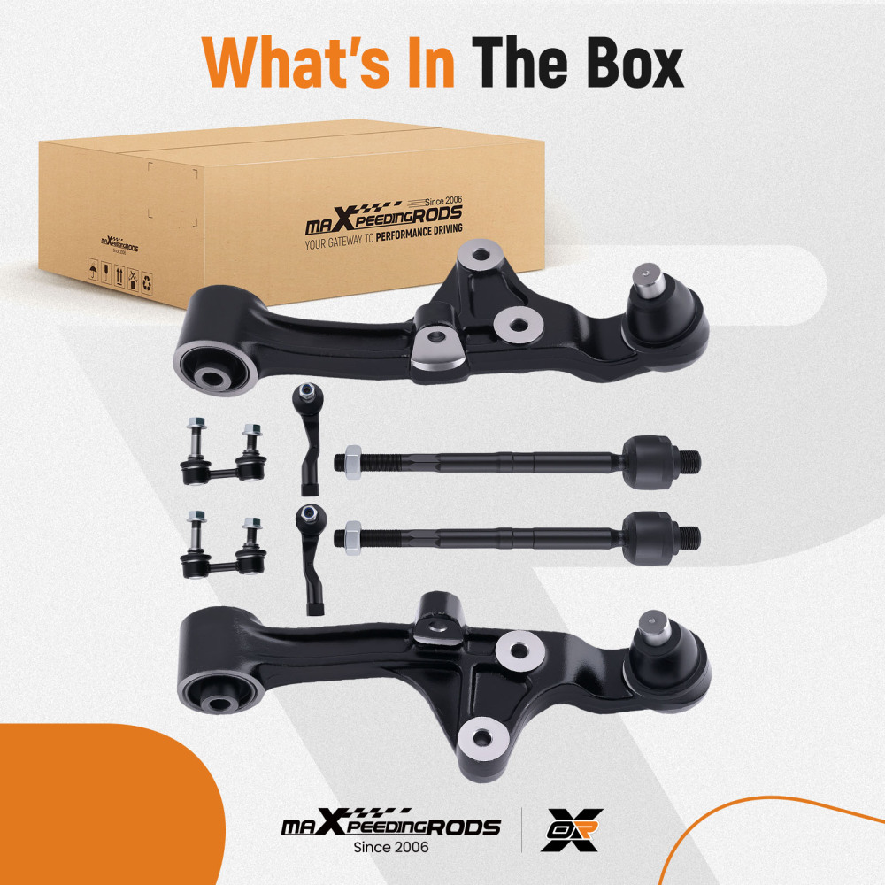 8pc Front Lower Control Arm Ball Joint Tie Rod End Kit compatible for KIA SEDONA 2002-2005