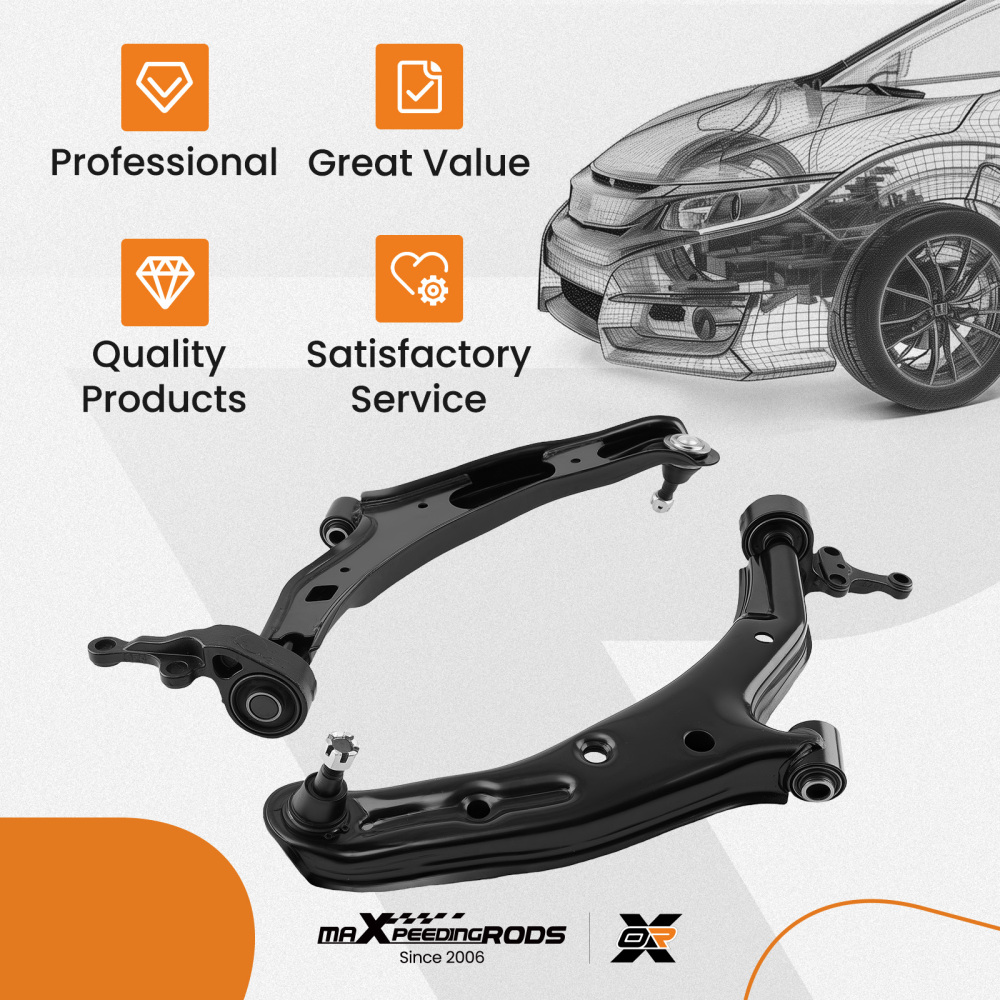 FRONT LOWER CONTROL ARM WITH BALL JOINT L+R compatible for NISSAN PULSAR / SENTRA 2000-2006