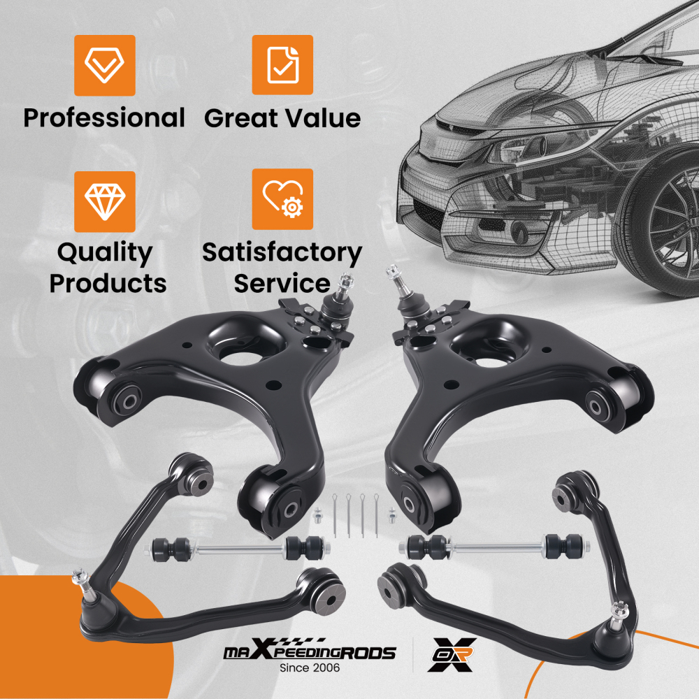 RWD Front Control Arms Sway Bar Links for 1999 2000-2006 compatible for Chevy Silverado 1500