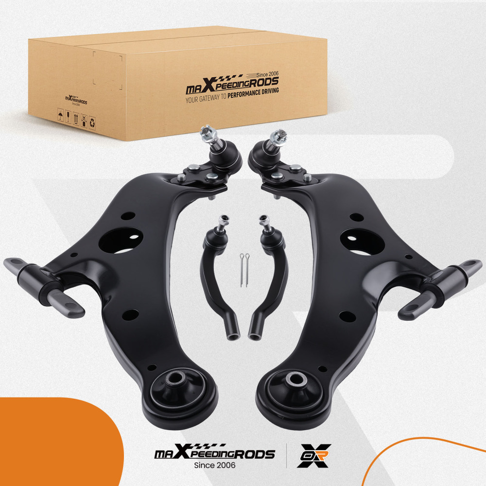 4x Front Lower Control Arm Ball Joint Tie Rod End compatible for Toyota Sienna 2004-2010