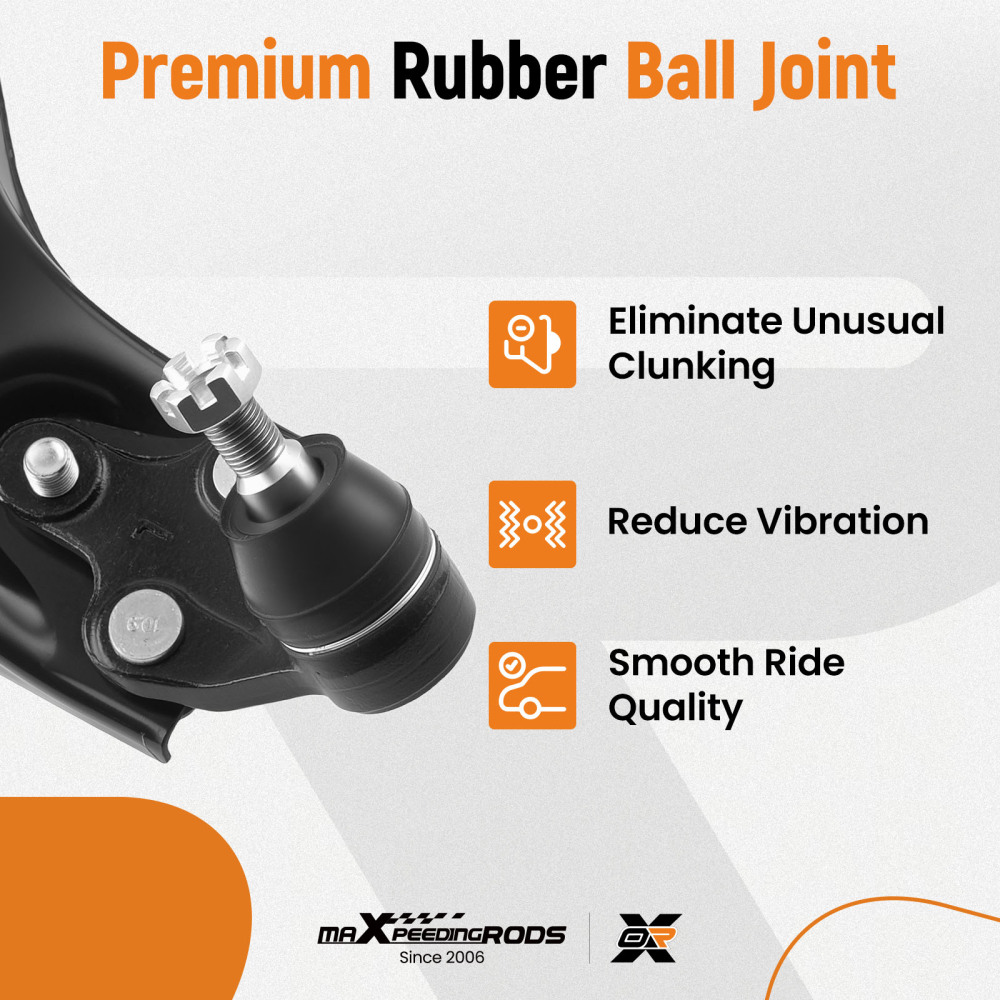 Front Suspension Kit w/ Control Arm, Sway Bar LinkTie Rod Compatible for 2004–2009 Toyota Sienna