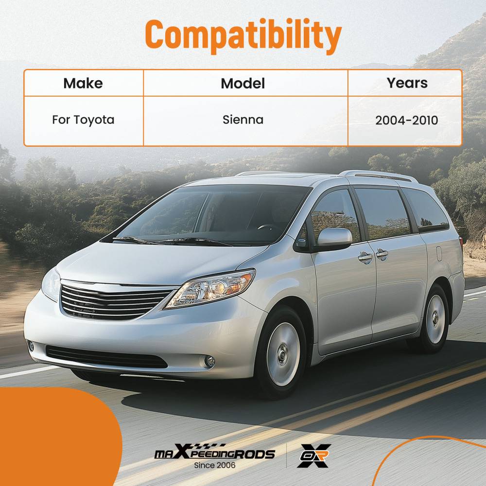 Front Suspension Kit w/ Control Arm, Sway Bar LinkTie Rod Compatible for 2004–2009 Toyota Sienna