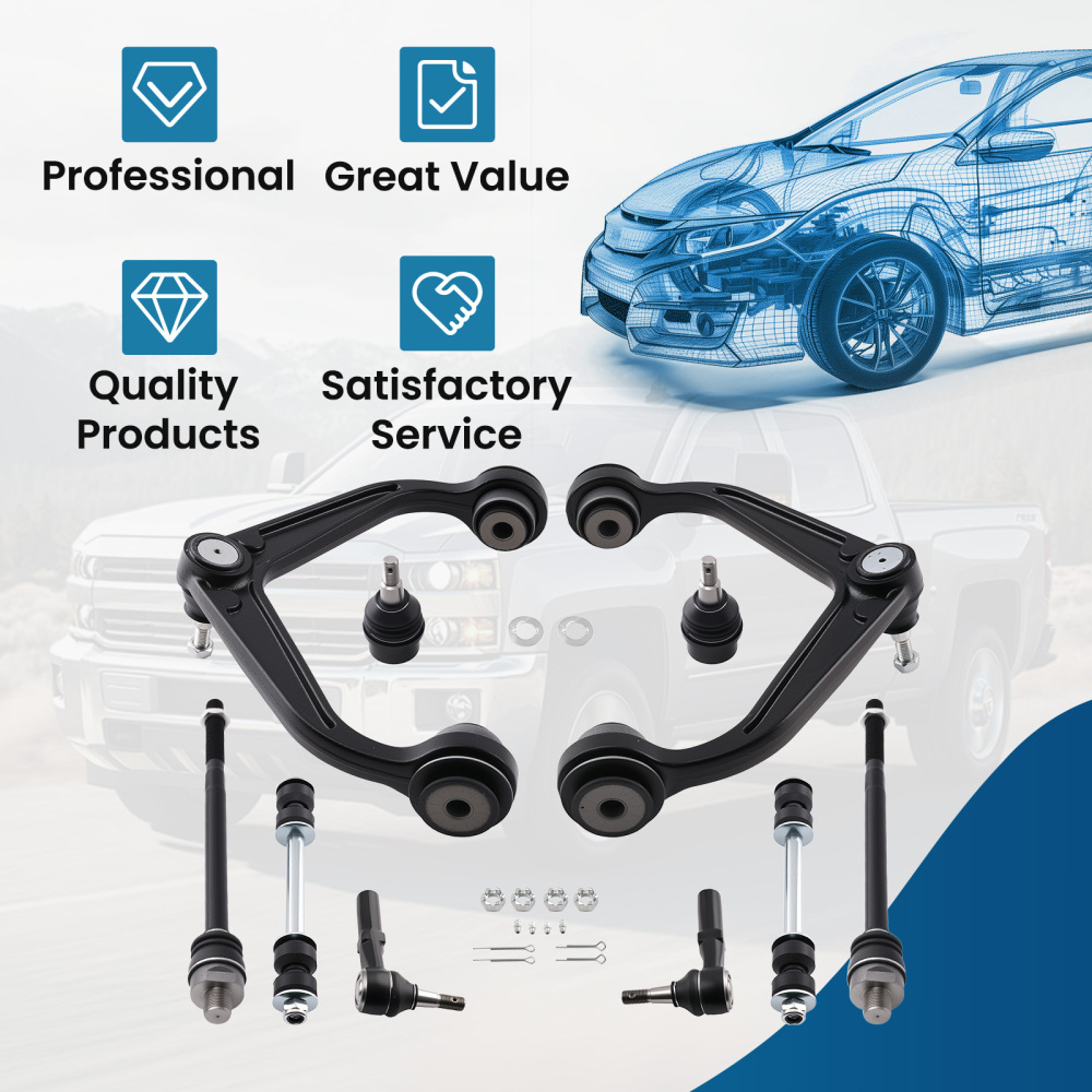 10x Front Upper Control Arms Ball Joints for 2011 - 2019 compatible for Chevy Silverado 3500 HD