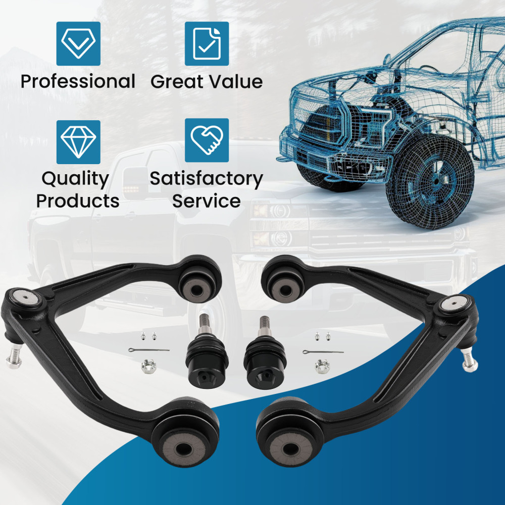 Front Upper Control Arms Lower Ball Joint for 2011-2019 compatible for Silverado Sierra 2500 HD