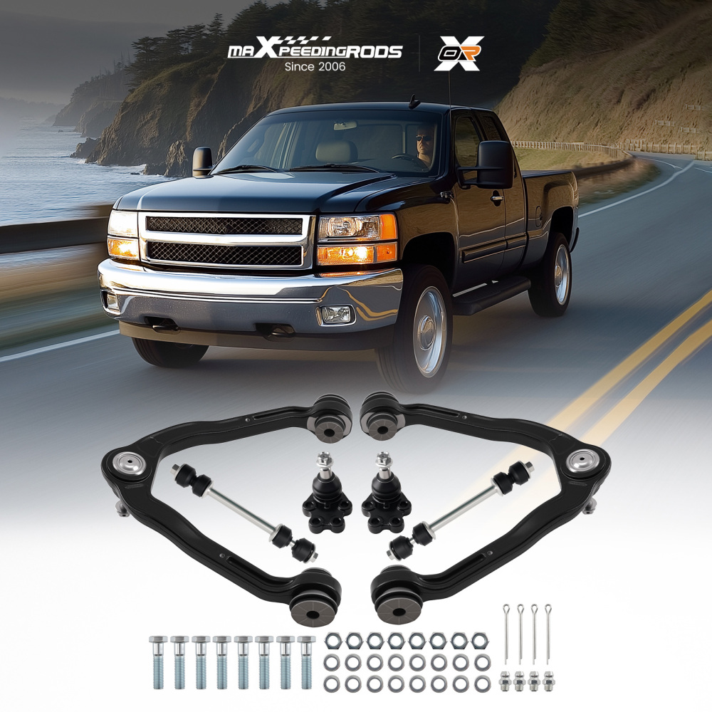 Front Upper Control Arms Sway Bar Links for 1999-2006 compatible for Chevy Silverado 1500 2WD