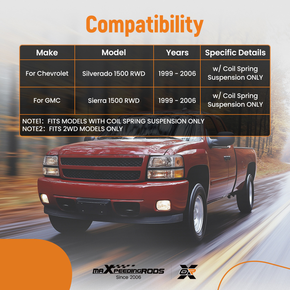 Front Upper Control Arms Sway Bar Links for 1999-2006 compatible for Chevy Silverado 1500 2WD