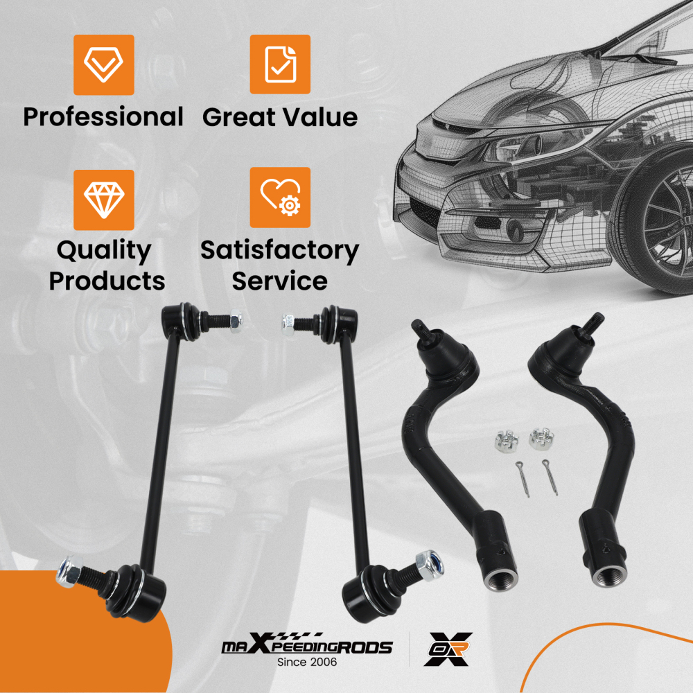 Front Sway Bar Links Outer Tie Rods for 2011 2012 - 2014 compatible for Hyundai Sonata