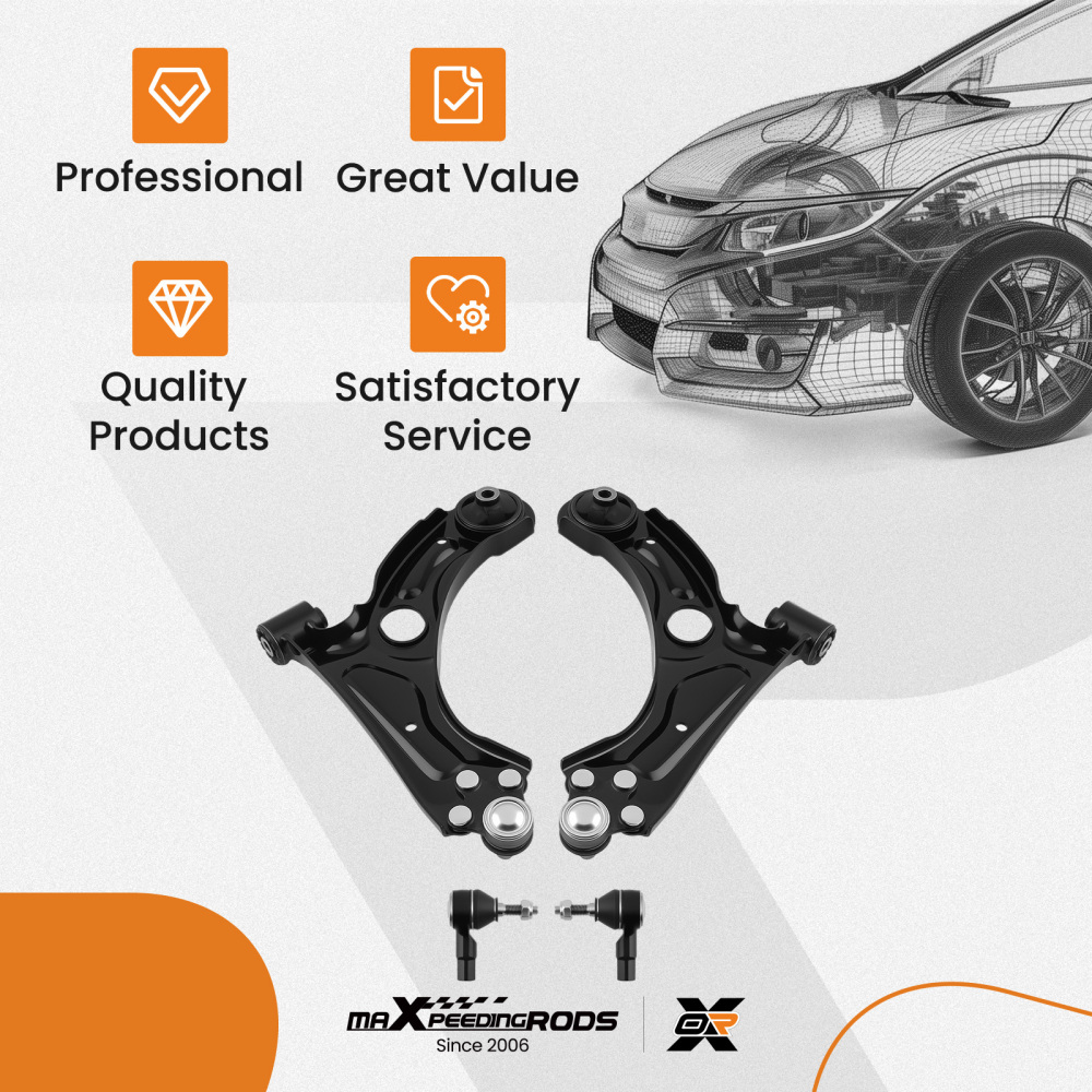 Suspension Front Lower Control Arms Tie Rods compatible for Chevy Sonic 2012 2013-2019