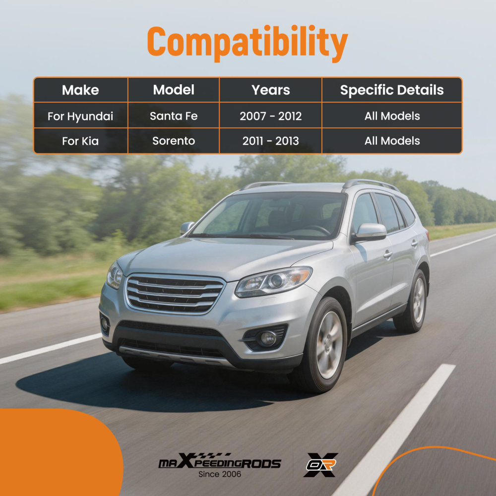 6pc Front Lower Control Arm Tie Rods for2007-2013 compatible for Hyundai Santa Fe compatible for Kia Sorento