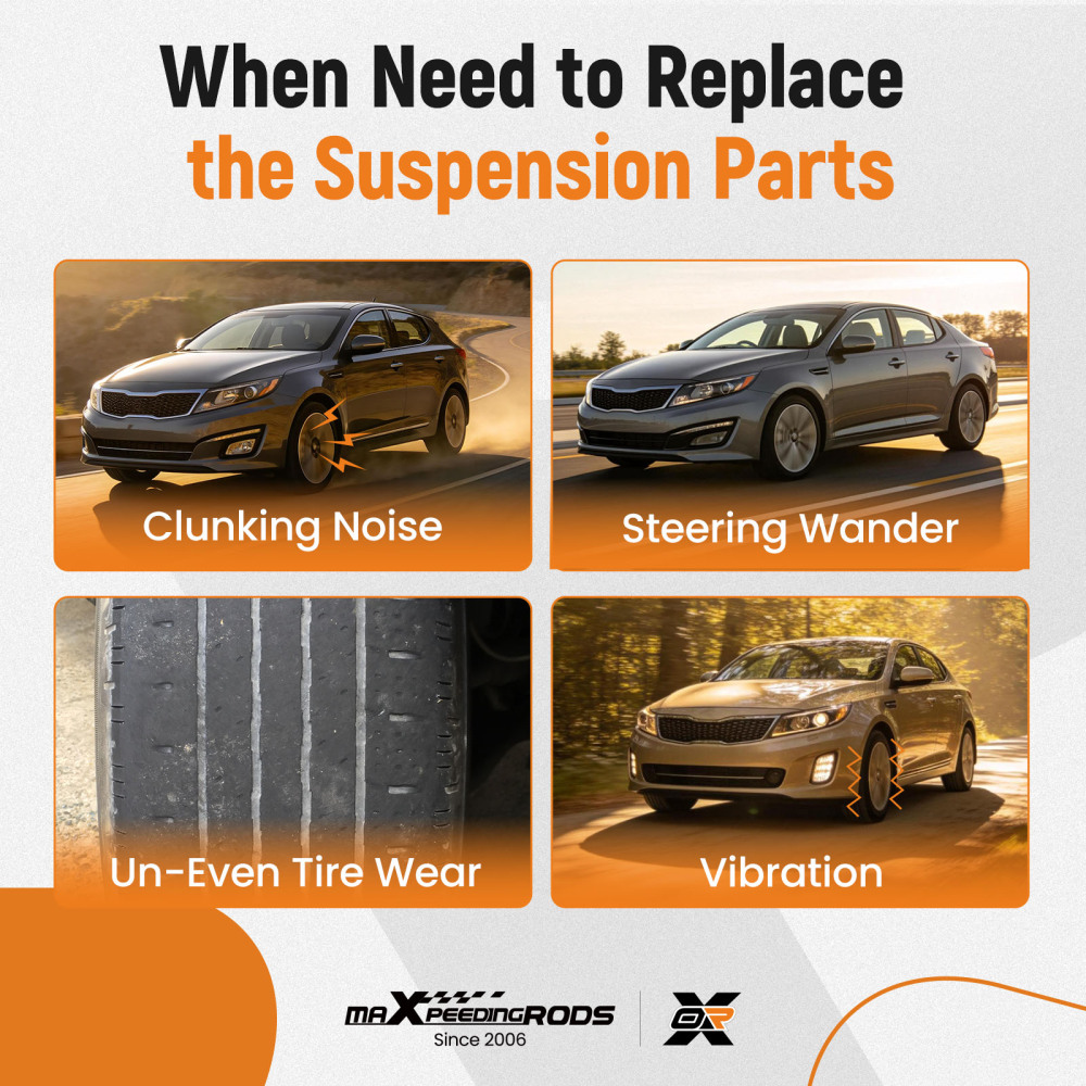 8x Front Lower Suspension Kit Control Arm Tie Rod compatible for Hyundai Santa Fe 07-12