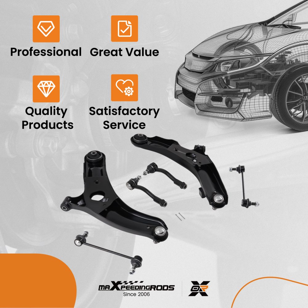 maXpeedingrods 6Pcs Front Lower Control Arm Kit Compatible For Kia Soul 2010-2013