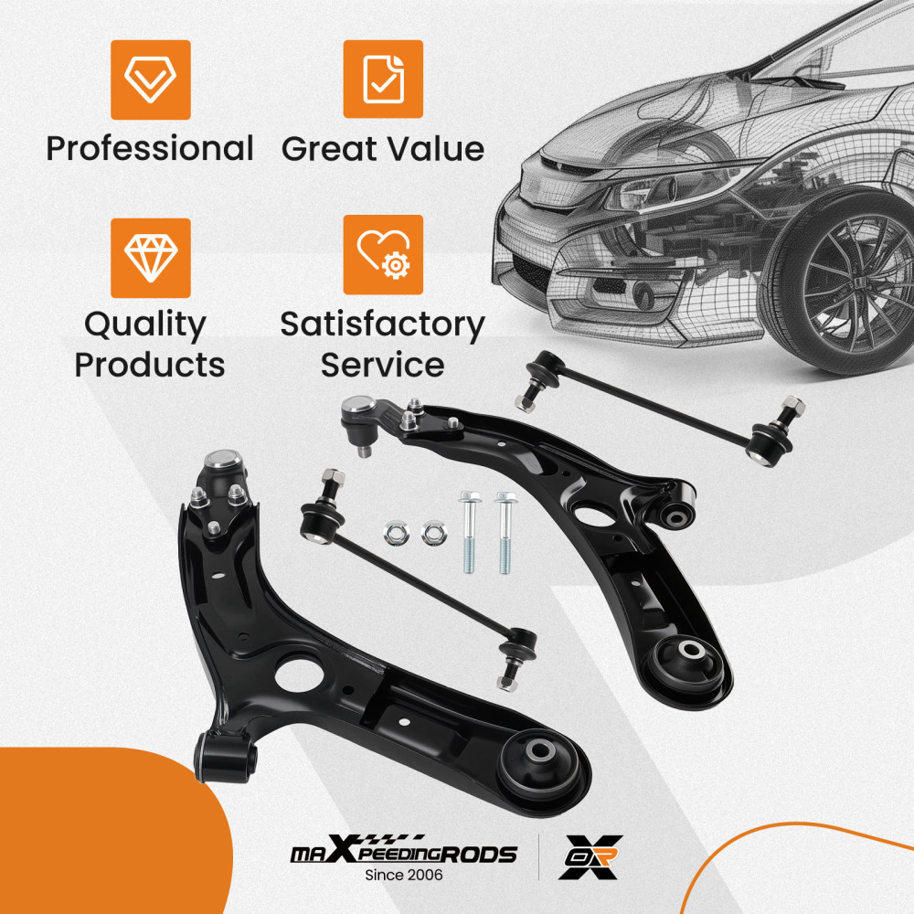 Front Lower Control Arm Assembly Sway Bar Link compatible for Kia Soul 2014-2019 548304L000