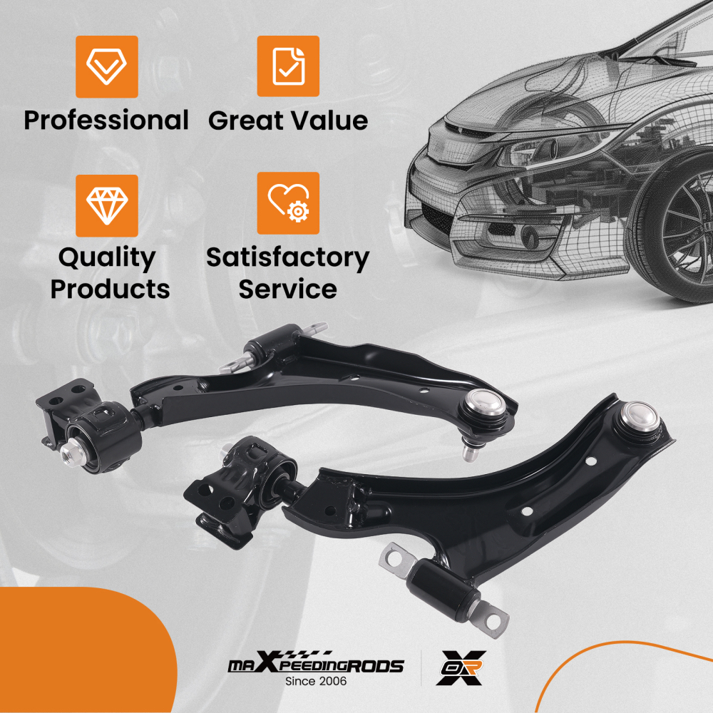 2x Front Lower Control Arms Kit For 2013-2015 2016 compatible for Chevrolet Spark / Spark EV