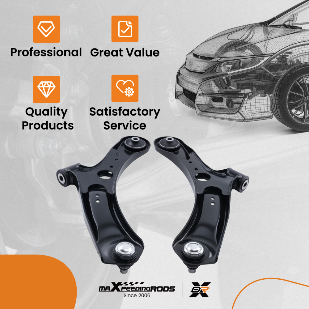 Front LeftRight Lower Control Arms w/Ball Joints for 2007 - 2013 compatible for Suzuki SX4