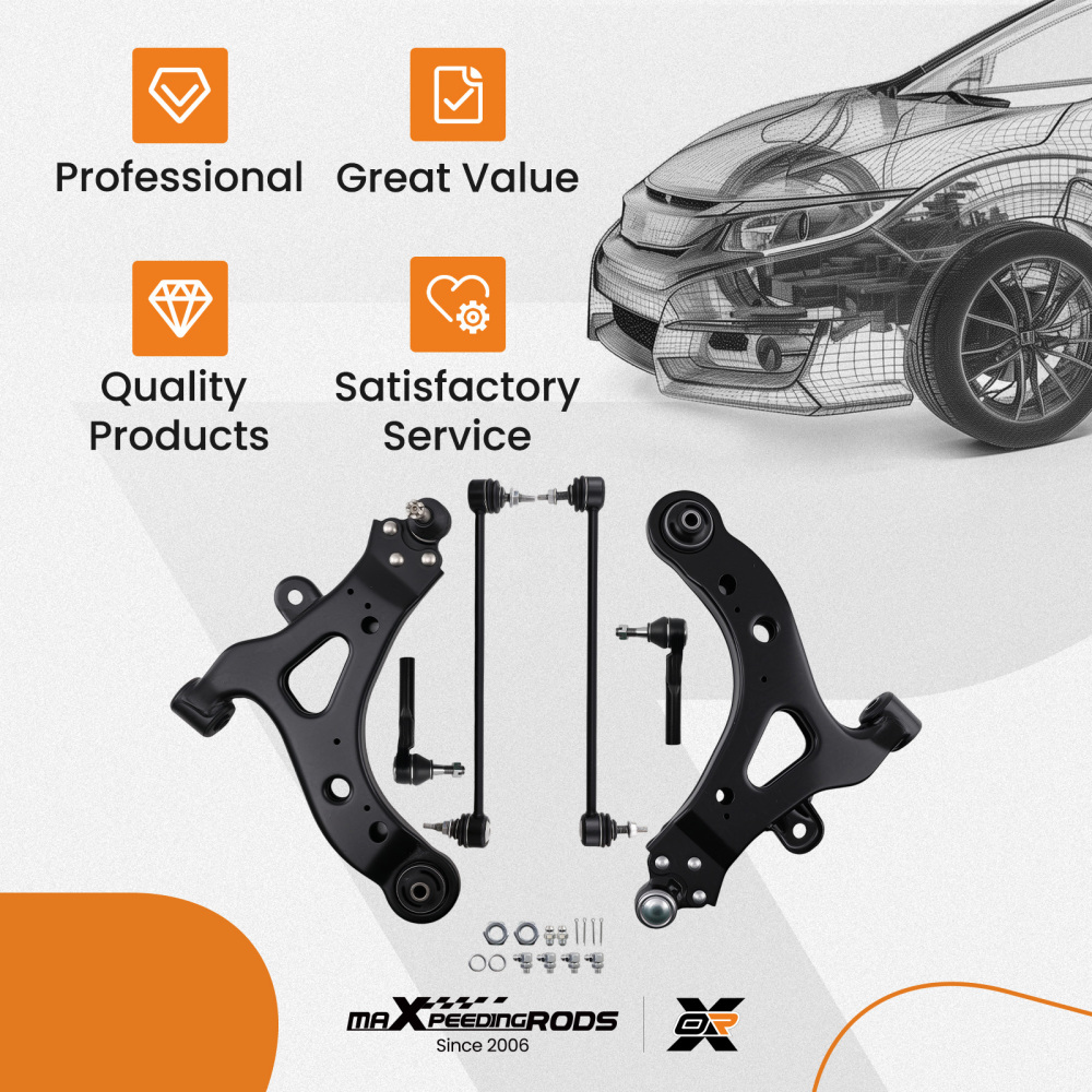 Front Lower Control Arms Sway Bar Links for 2005-2007 compatible for Buick Terraza Relay compatible for FWD