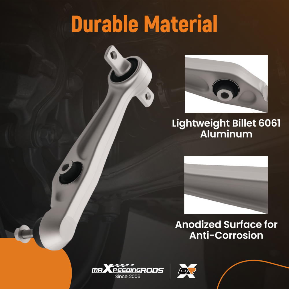 PAIR FRONT LOWER LEFT + RIGHT SUSPENSION WISHBONE CONTROL ARMS compatible for TESLA MODEL 3