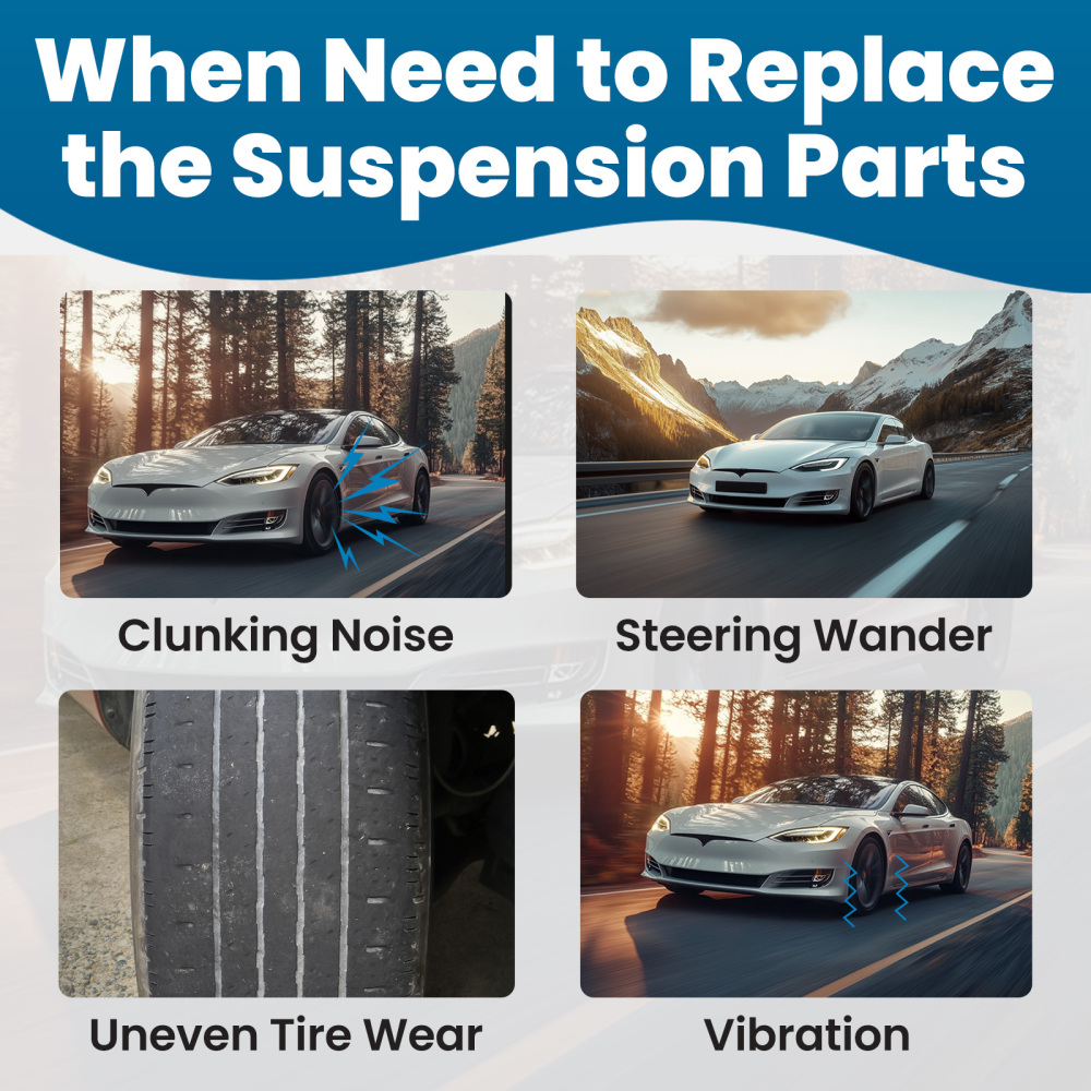 4pcs Front Lower Control Arms Kits for 2012-2020 compatible for Tesla Model S 2016-2020 X