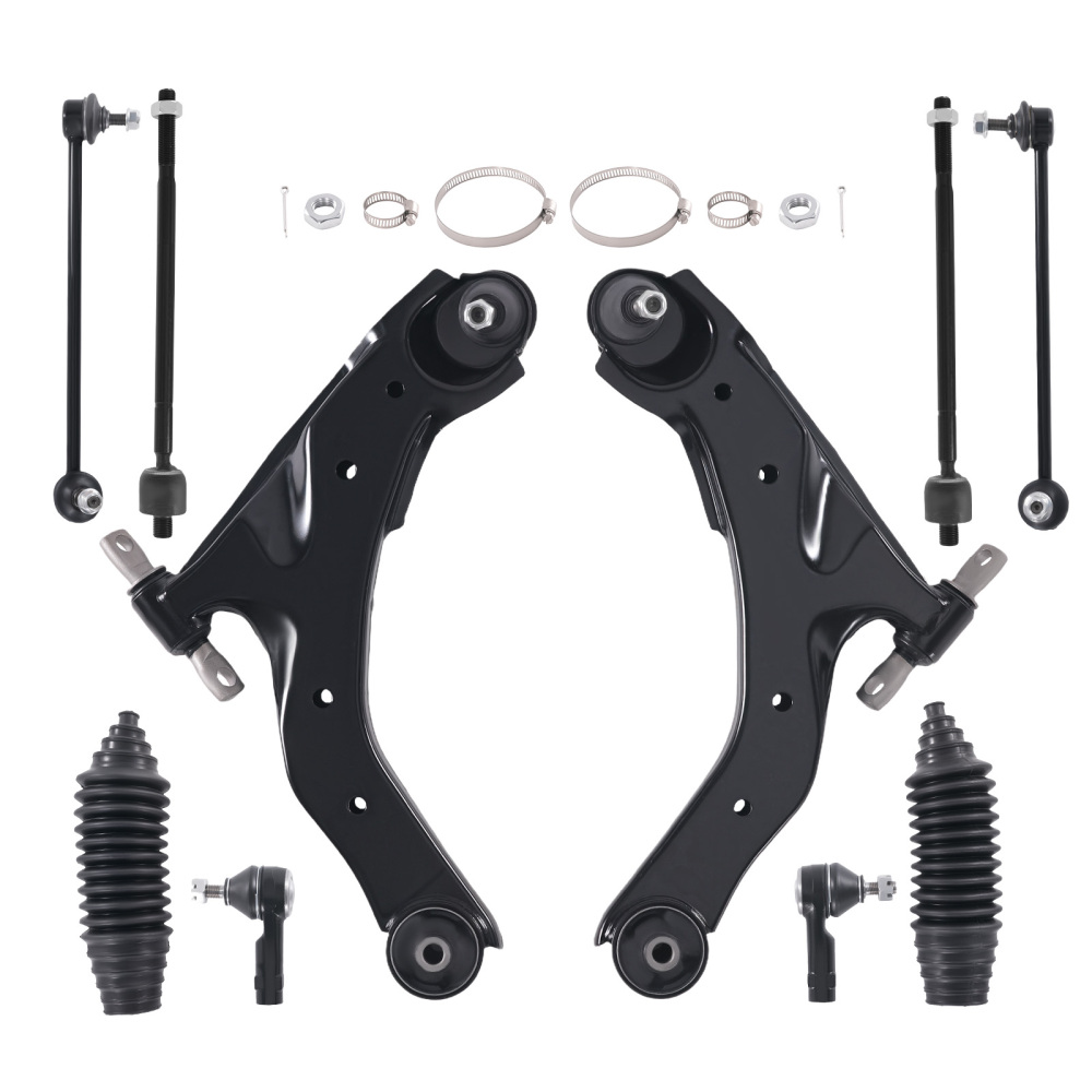 10x Front Lower Control Arms Inner Outer Tie Rods compatible for Hyundai Tiburon 2003- 2008