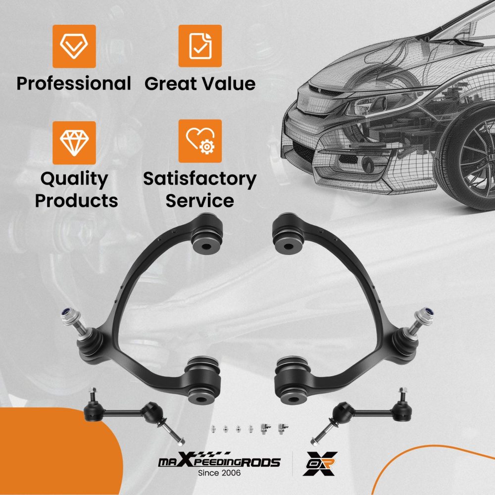 4x Front Upper Control Arm Ball Joint Sway Bar compatible for Ford Crown Victoria 2003-2011