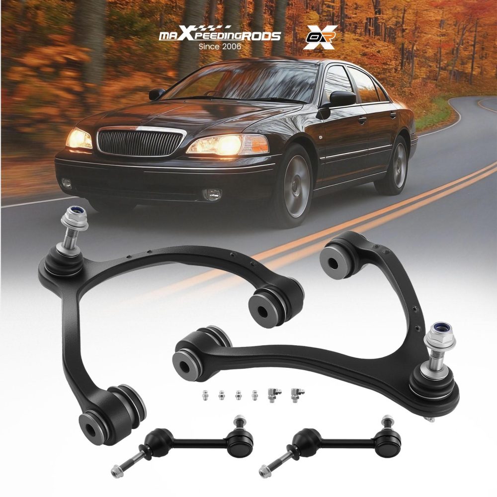 4x Front Upper Control Arm Ball Joint Sway Bar compatible for Ford Crown Victoria 2003-2011