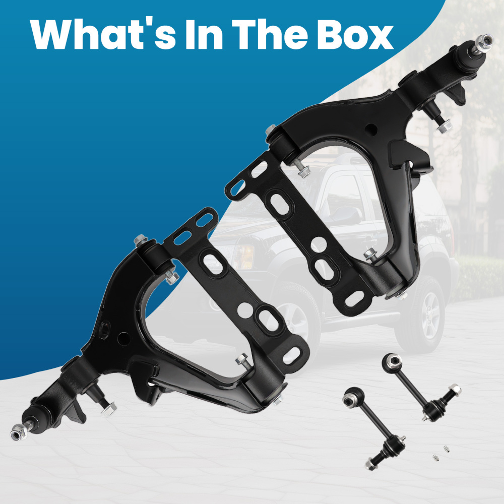 4x Front Lower Control Arms Sway Bars for 2004-2007 compatible for GMC Envoy compatible for Chevy Trailblazer