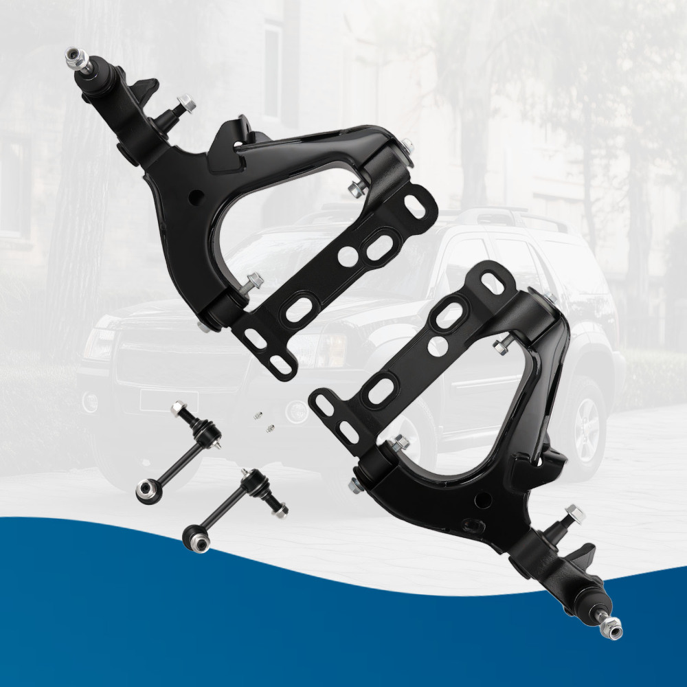4x Front Lower Control Arms Sway Bars for 2004-2007 compatible for GMC Envoy compatible for Chevy Trailblazer